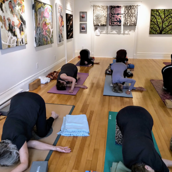 Yoga in an Art Studio
